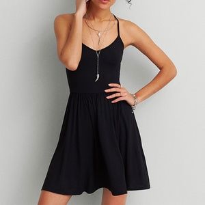 Black Back Strap Cage Summer Casual Midi Dress